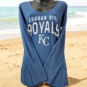 Genuine merchandise Kansas City Royals woman's long sleeved t-shirt with logo.